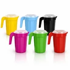 Jarra Suco Plástico 2 Litros com Tampa Transparente  21x14cm Jarra de Suco Cozinha Prática
