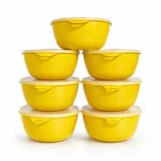 Kit 5X Pote Marmita Bowl 1 LITRO Plástico Tampa Marmita Cozinha Freezer Micro-ondas Lava-Louças
