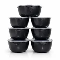 Kit 10x Potes Marmita Bowl 1L Com Tampa Hermética  Mantimentos Marmita Cozinha Freezer Micro-ondas
