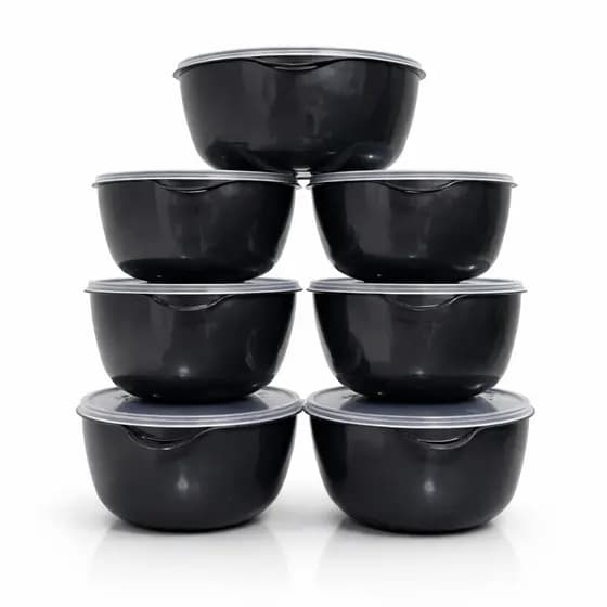 Kit 10 Potes Bowl Hermético 1 Litro Plástico Resistente Freezer Cozinha - Pote com Tampa