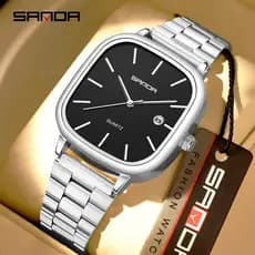 SANDA Simples Movimento De Quartzo Amantes Relógio De Pulso Masculino Luxo Full Steel Strip Watch Mulher Casual À Prova