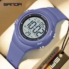Sanda 6372 Novo Relógio Eletrônico Elegante À Prova Dwaterproof Água Luzes Coloridas Estudante popular Esportes manandwo