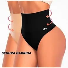 Kit 1 a 3 Calcinhas cinta Reduz barriga cintura alta - cintura alta ( Fitness) Modeladora- Moda Íntima