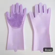 Luva Mágica Multiuso Silicone Lava Louça Pet e Carro(3 Par, Roxo)
