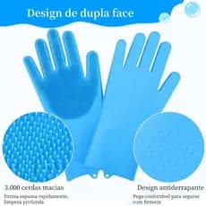 Luva Magica Escova Limpeza Silicone para Limpeza Pesada Automotiva e Doméstica(3 Par)