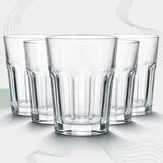 Jogo de Copos de Vidro 350ml Kit Água Suco Drink Refrigerante | Mesa Posta Cozinha