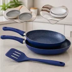 Kit 2 Frigideiras Antiaderente Cerâmica + Espátula Indução Fogão Cooktopp