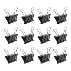 Clips Prendedor Borboleta De Papel Grampo Mola 51mm 12 Peças