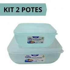 Kit Jogo de Potes Organizadores Para Geladeira e Alimentos Multiuso com 2 Tamanhos
