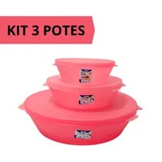 Kit Jogo de Potes Organizadores Para Geladeira e Alimentos Multiuso com 3 Tamanhos