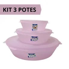 Kit Jogo de Potes Organizadores Para Geladeira e Alimentos Multiuso com 3 Tamanhos