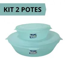 Kit Jogo de Potes Organizadores Para Geladeira e Alimentos Multiuso com 2 Tamanhos
