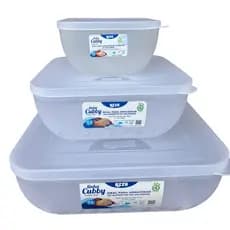 Kit Potes Organizadores Cubby Azzu BPA Free para Geladeira e Alimentos