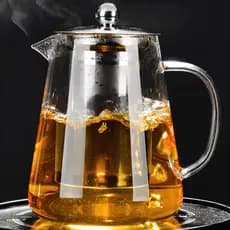 Chaleira Bule Vidro Infusora De Inox Direto Ao Fogo 750ml