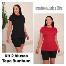 KIT 2 Blusas tapa bumbum com abertura academia fitness
