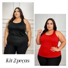 KIT 2 Regatas Nadado Feminina Blusa PLUS SIZE  Academia Fitness Musculação Ginastica
