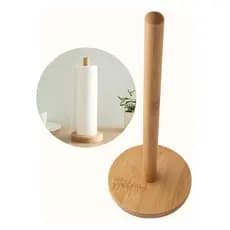 Suporte de Papel Toalha em Bambu Natural com Base Antiderrapante Ecológico e Elegante para Cozinha
