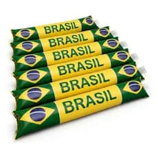 Bastões Infláveis Brasil Kit 12 Unidades Para Jogos Seleção Festa e Eventos Esportivos