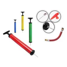 Bomba De Ar Manual Portátil Ballpump 60psi Com Bicos E Mangueira Para Bola Boia Piscina E Infláveis