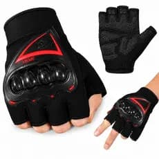 Luva Esportiva Meio Dedo Moto Ciclismo Trilha | Proteção Articulação Ajustável Academia Aventura