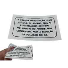 Adesivo Correta Manutenção Deste Veículo Linha Gm Padrão Astra, Vectra, Chevette, Blazer, S10, Omega