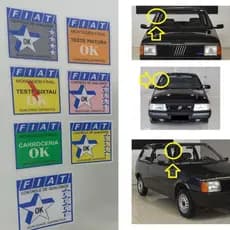 ADESIVOS SELOS CONTROLE DE QUALIDADE FIAT - LINHA A PARTIR DE 1986 a 2006