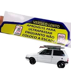 ADESIVO UNO TELECOM / VÉICULO LENTO APROVEITE PARA ULTRAPASSAR ENQUANTO NÃO COLOCO A ESCADA / 17Cm_x_5,5Cm