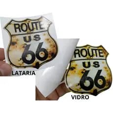 ADESIVO ROUTE 66 / DECORATIVO DE ÉPOCA / EFEITO ENVELHECIDO ENFERRUJADO / LATARIA OU VIDRO