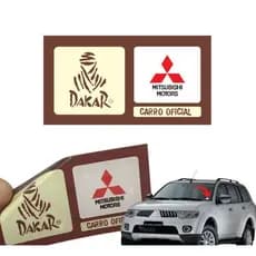 ADESIVO MITSUBISHI DAKAR CARRO OFICIAL / SELO DECORATIVO DE ÉPOCA PAJERO SPORT, DAKAR, L200, TRITON
