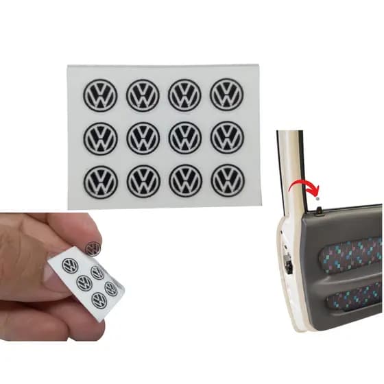 ADESIVO SELO TRANSPARENTE VOLKSWAGEN - COLAGEM DECALQUE VIDROS (KIT C/12 UNDS)