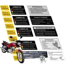 ADESIVOS HONDA CG 125 LINHA 1996 A 1999 / KIT SELOS INFORMATIVOS / TANQUE, FILTRO, QUADRO E CAPACETE