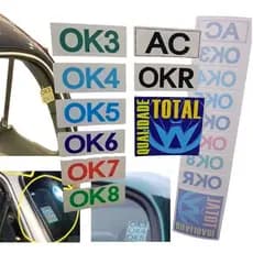 CARTELA DE SELOS OK DE QUALIDADE VOLKSWAGEN / KIT COM 9 SELOS DE VALIDAÇÃO / MODELO ENVELHECIDO
