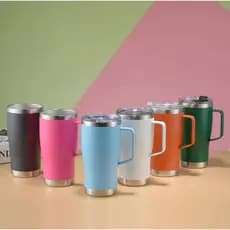 Copo Térmico de Aço Inoxidável com Alça - 600 ml