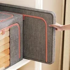 Caixa Multiuso Organizadora de Guarda Roupa Com Zíper Rígida