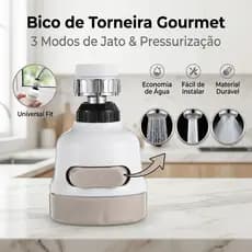 Bico Torneira Chuveirinho Gourmet Arejador 3 Jatos Abs