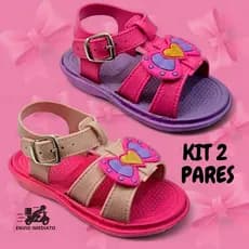 KIT 2 PARES Sandalia Baby Menina LAÇO Confortavel