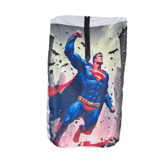 capa de corte infantil em tecido microfibra resistente super herois fecho em ziper tecido grosso