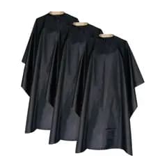 Kit 3 Capas De Corte Barbeiro Adulto preta lisa cabeleleiros barbearia capa fecho em zíper profissional cabelos