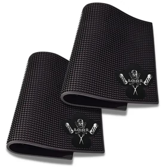2 Tapetes Antiderrapante Para Bancada De Barbearia Barbeiro 40x24 cm