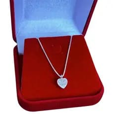 Colar feminino de Prata 925 Ponto de luz Coração 45cm
