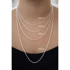 Colar Unisex Corrente Singapura Prata 925 Estilo Fino Delicado Elegante