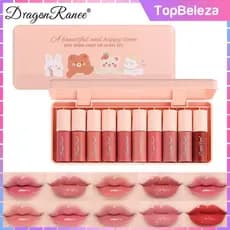 DRAGON RANEE Gloss Labial à Prova de Desbotamento, Maquiagem Labial Confortável com Acabamento Matte, Gloss Labial