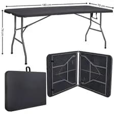 Mesa Dobrável Alumínio 180cm 90cm ou 60cm Maleta Acampamento Churrasco Leve E Reforçada Com Alça