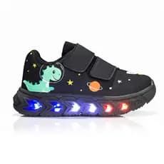 Tenis de Led Infantil Meninos Dinossauro Calce Facil Confortavel