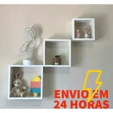 Kit Nichos Decorativos conjunto com 3 Nicho 100%MDF quadrado Decoração para Quarto sala cozinha banheiro