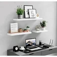kit 3 prateleiras 100% MDF prateleira Decorativa para quarto sala cozinha banheiro lavanderia