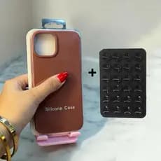 Kit CAPA COM VENTOSA com iPhone 13, Capa colorida e Elegante com Envio Imediato