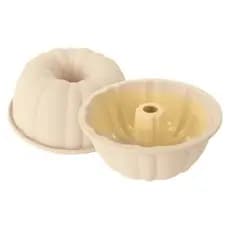 Forma de silicone para bolos e pudins com centro oco 22cm 1700ml Bege