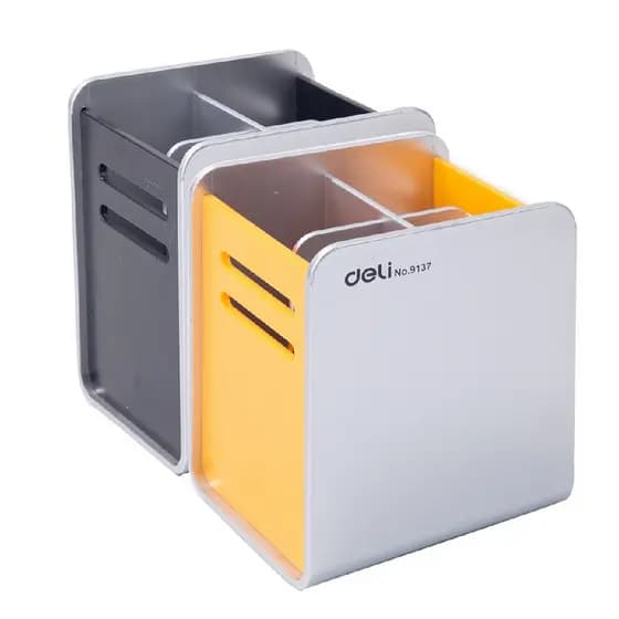 Porta canetas com 4 compartimentos organizador mesa pequeno para home office