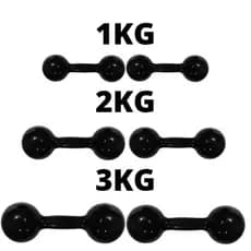 Halteres kit emborrachado  3 pares 1kg, 2kg, 3kg total do kit 12kg